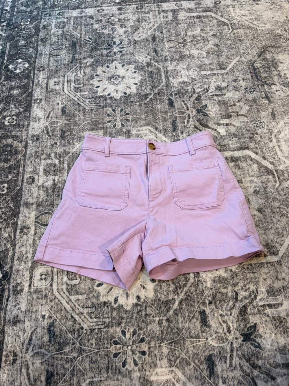 LOFT Lavender High-Waist Front-Pocket The Palmer Shorts